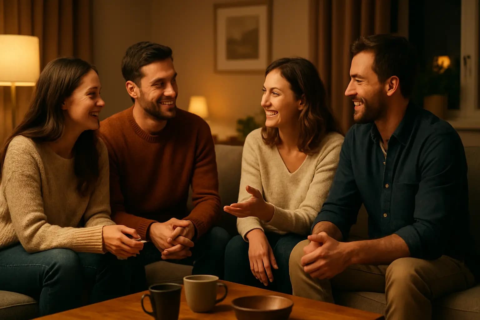 Happy couple in a park setting