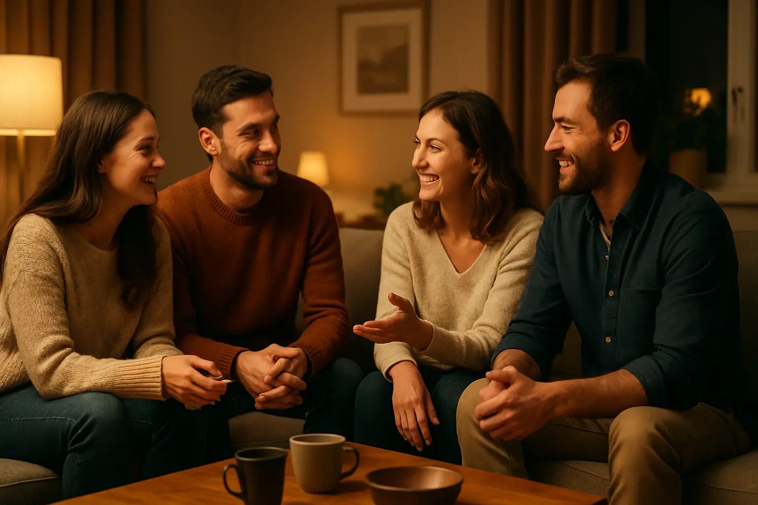Happy couple in a park setting